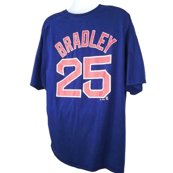 Majestic Boston Red Sox T Shirt Bradley 25 Mens Size 2XL Blue MLB Baseball - Picture 7 of 10